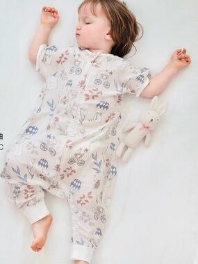 Soft Floral kids sleeping sack- Cream with Blue & Dusty Pink size18-24M